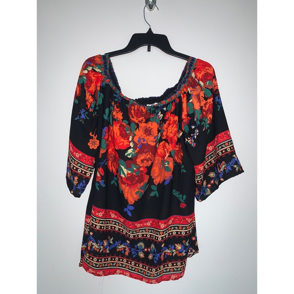 Stella tweed long floral blouse